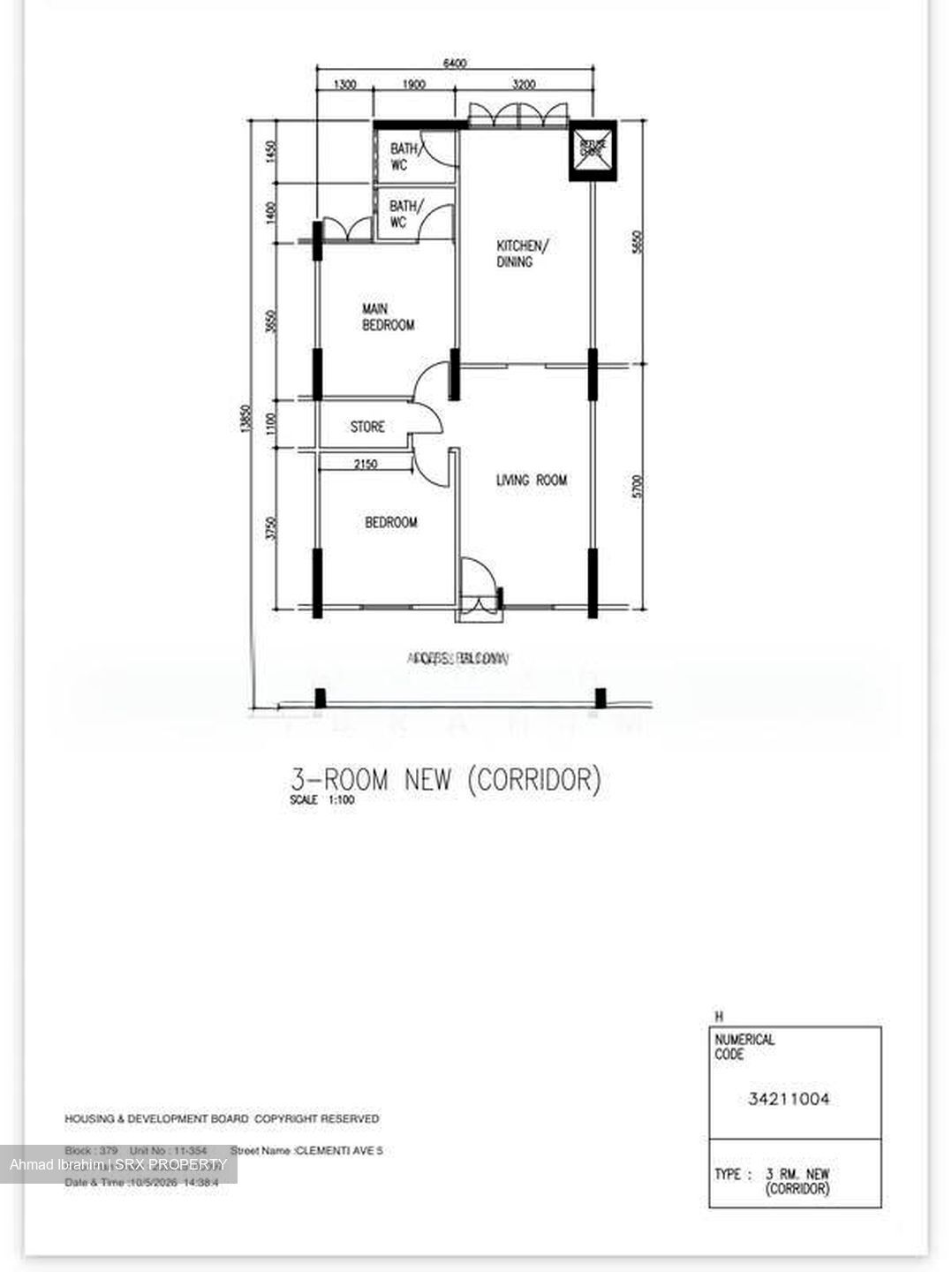 Blk 379 Clementi Avenue 5 (Clementi), HDB 3 Rooms #558024661